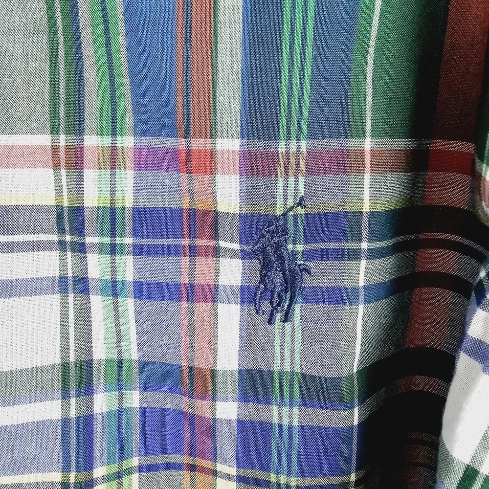 Ralph Lauren Boys Plaid Button Front Collared Shirt